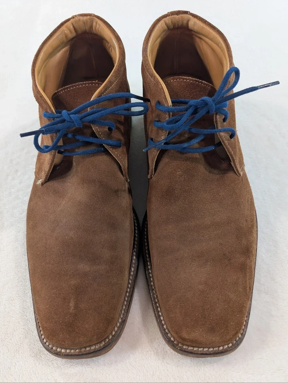 Gordon Rush Tan Suede Leather Chukka Boots Made in Italy Square Toe Men’s Sz 10